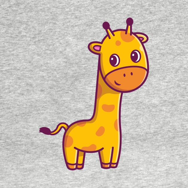 Cute Giraffe Standing Cartoon by Catalyst Labs